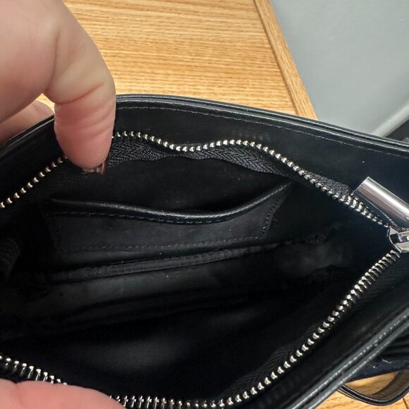 Leather Harley Davidson Winged Logo Black Crossbody Purse - Picture 5 of 6